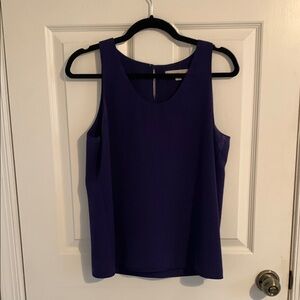 LOFT Blue Tank Top with Classic Round Neckline